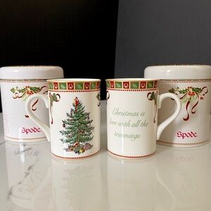 SET of 2 Christmas Mugs in Tins by Spode